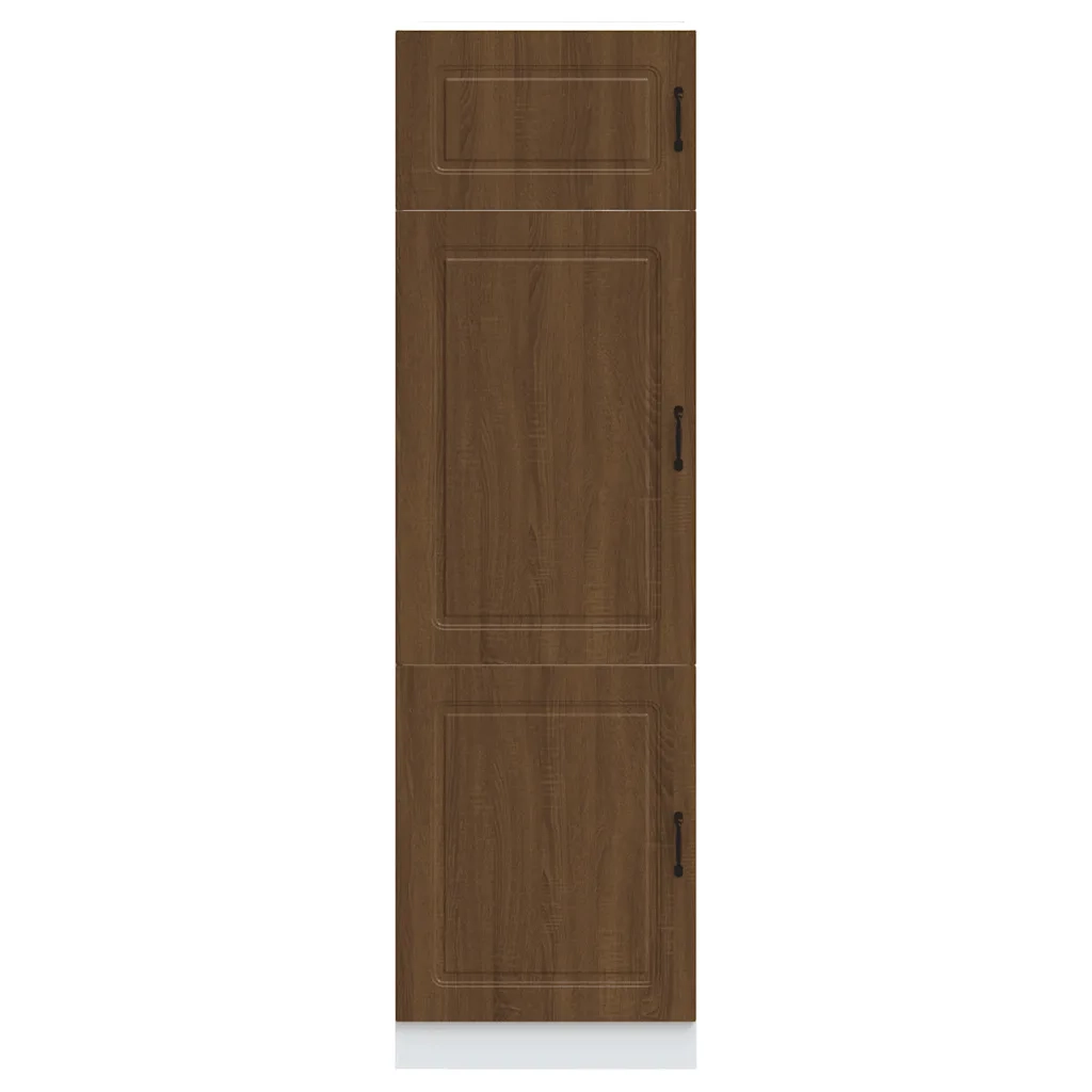 Armadio da Cucina-Credenza da Cucina Kalmar Rovere Marrone in Legno Multistrato
