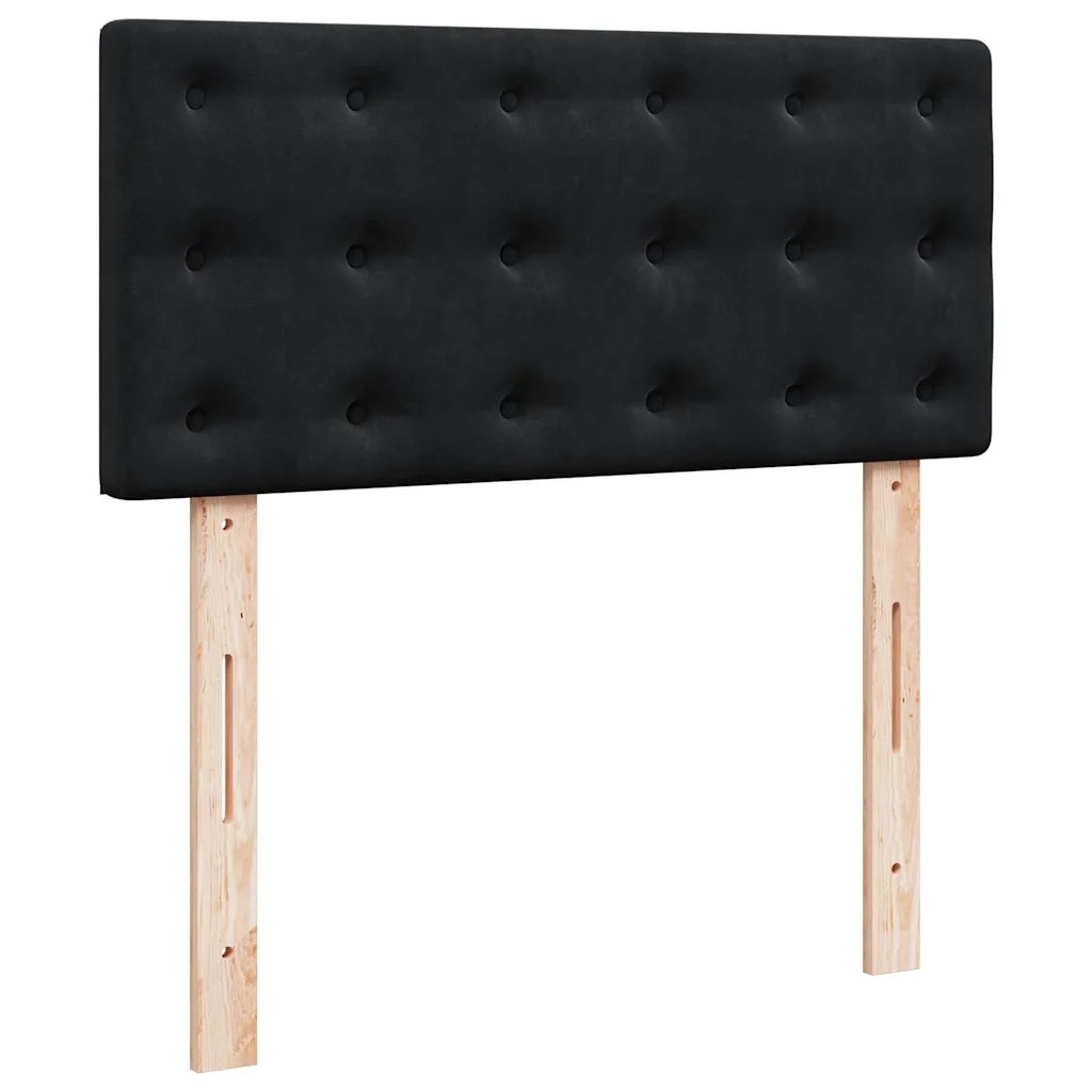 Giroletto a Molle con Materasso Nero 90x200 cm in Velluto