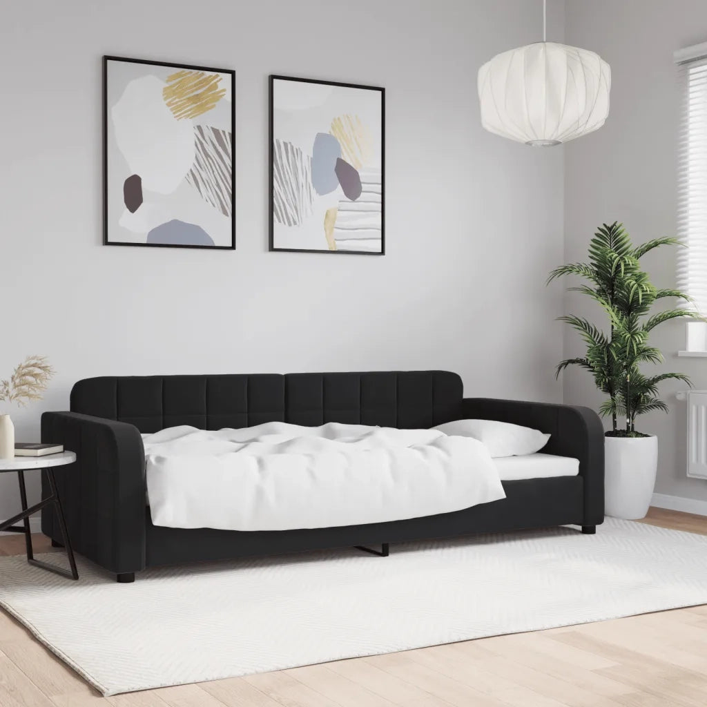 Letto da Giorno Nero 90x190 cm in Vellutocod mxl 105799