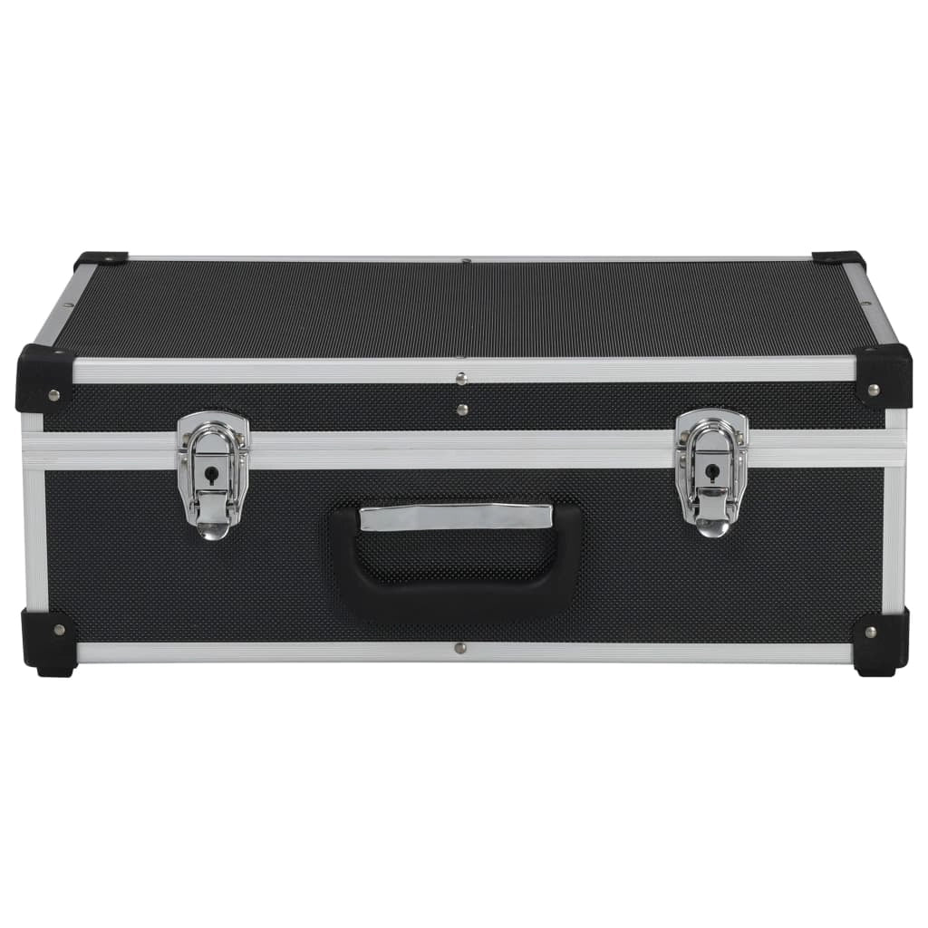 Valigetta portautensili cassetta portautensili carrello portautensili cassetta portautensili contenitore portadocumenti portatile 46 x 33 x 16 cm nero 02_0003269