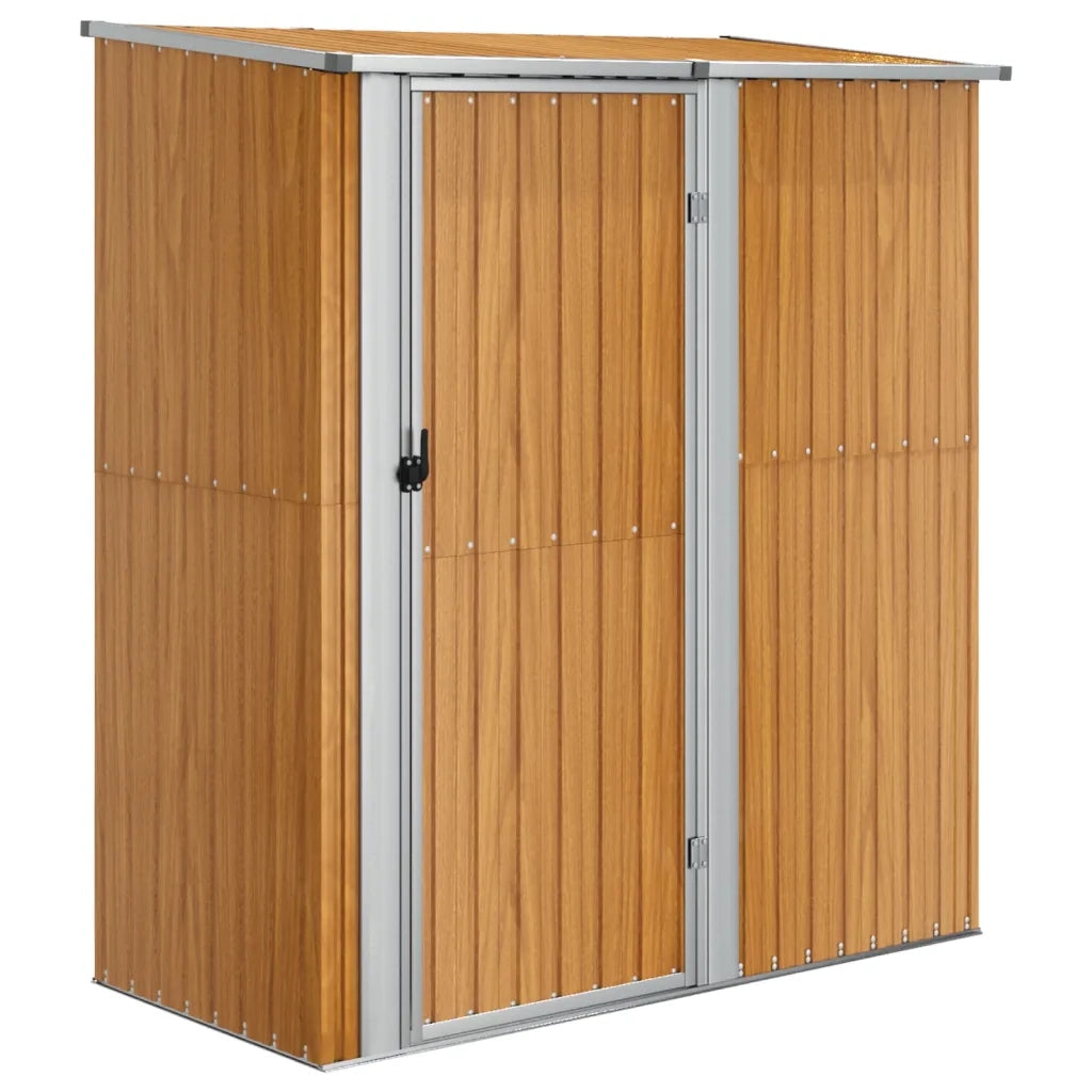 Casetta da giardino 180,5x97x209,5 cm in acciaio zincato effetto legno CFW1359019