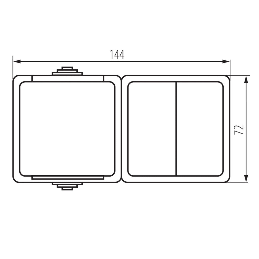 Interruttore candeliere e presa francese 16A IP54 Kanlux 25359