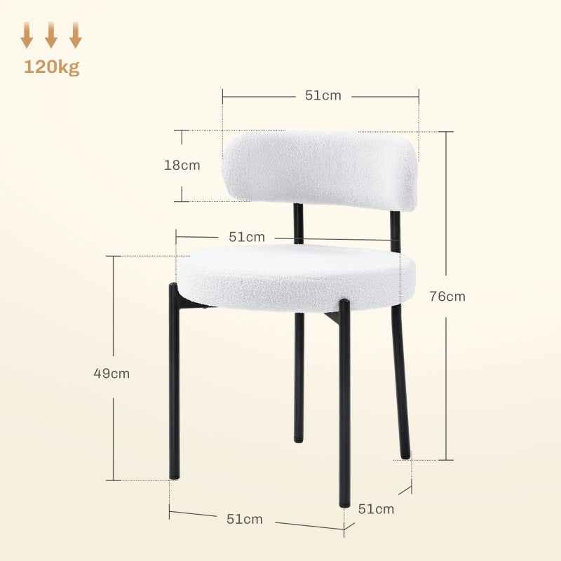 SEDIA DA PRANZO Set da 2 pezzi 51 x 51 x 76 cm Crema Bianca