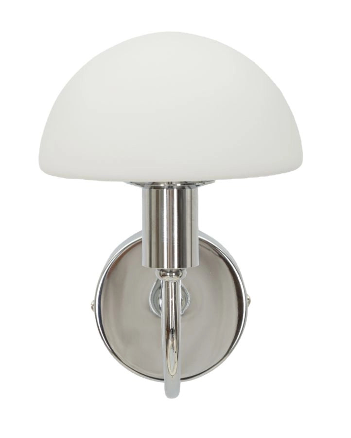 Lampada da Muro Lovy Silver 23x15x22 cm in Vetro e Ferro Argento e Bianco