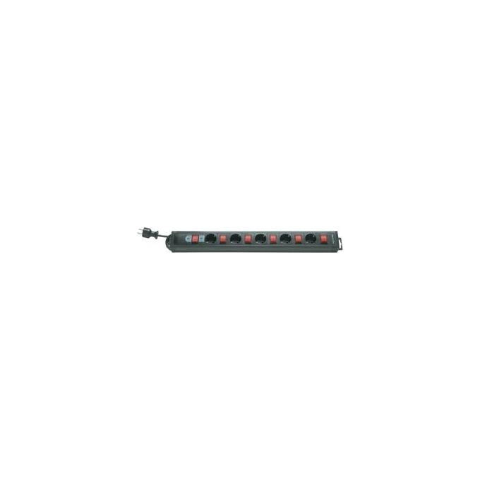 REV 5 sockets w. individual s., 3,7m Nero 250 V