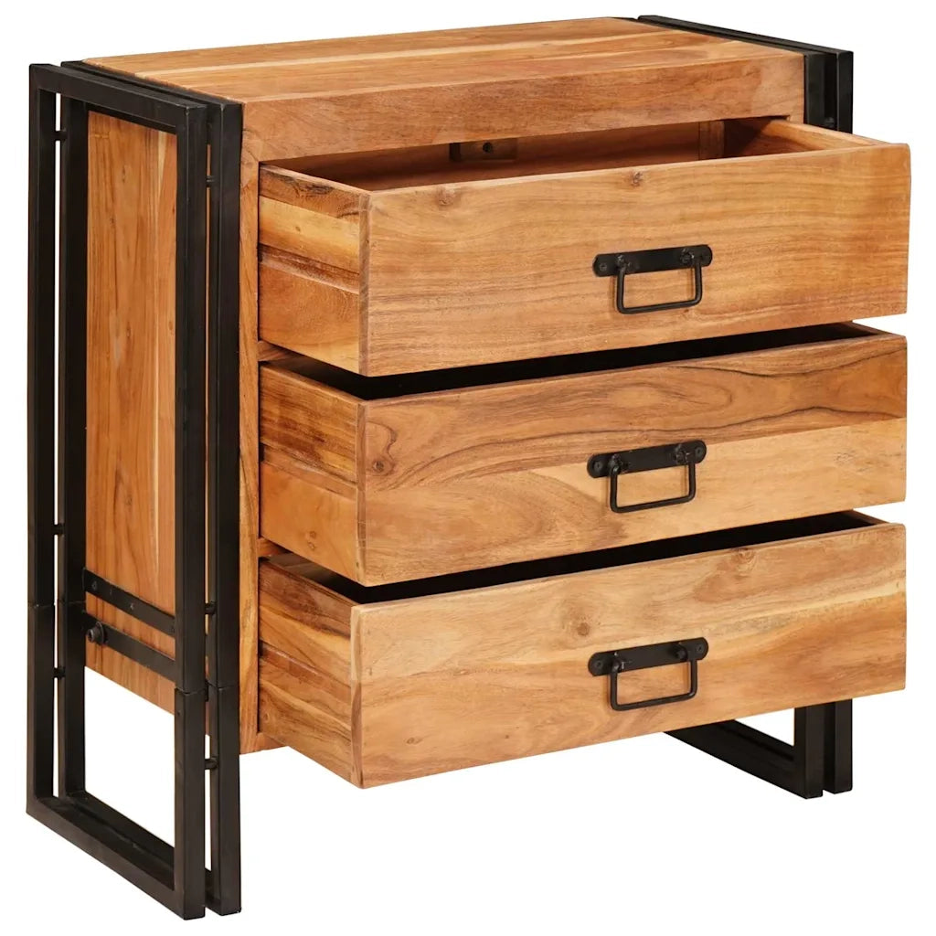 vidaXL Credenza Marrone 66 x 33 x 70 cm legno massello di acacia