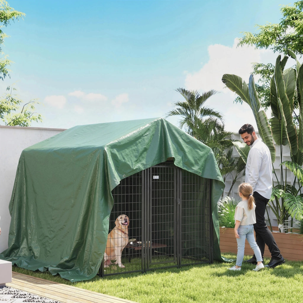 Telo Copri Auto Impermeabile 6 x 4 m in PE Resistente agli Strappi 90 GSM Verde