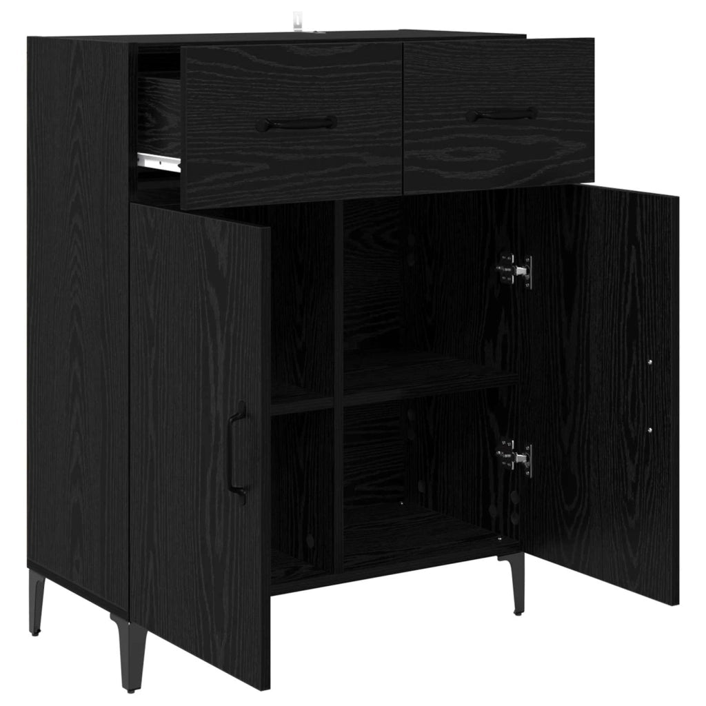 Credenza Rovere Nero 69,5 x 34 x 90 cm Legno multistrato 880681