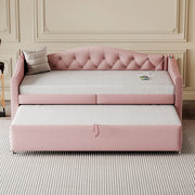 Letto estensibile 90x200 cm - Xylo - USB, classico, multifunzionale, lino rosa