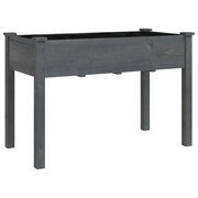 Fioriera | Cassetta per fiori | Vaso con Fodera Grigia 118x59x76cm Legno Massello di Abete