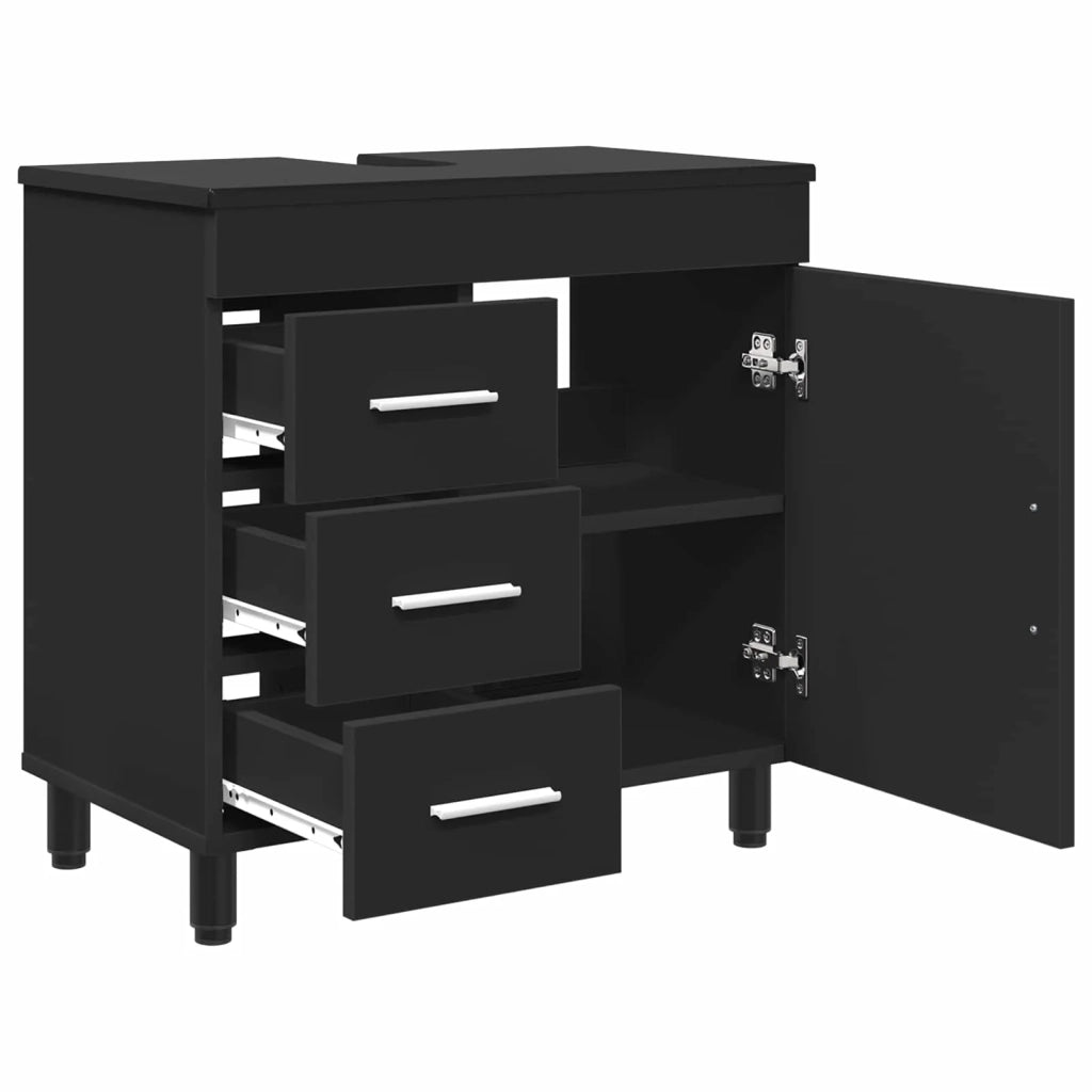 Mobile da bagno con lavabo con cassetto Nero 60 x 35 x 60 cm 889376