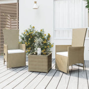 Set Mobili da Giardino 3 pz Beige Polyrattan e Acciaio 3157663