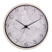 Orologio plastica foglie beige tondo cm ø32h4,8
