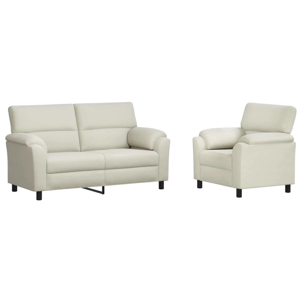 Set di divani 2 pcs Crema Velluto 3430442