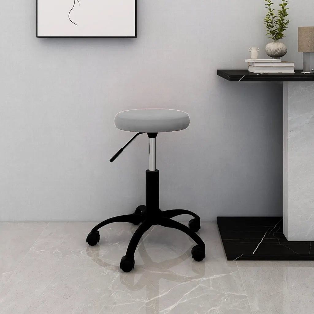 Sedia da Ufficio Girevole Grigio Chiaro in Velluto 333174