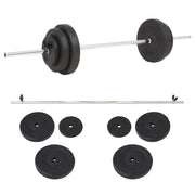 Set di bilancieri lunghi da 30 kg per fitness e bodybuilding nero 02_0000742