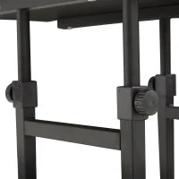 Tavolino da Salotto Tavolino a Rotelle Tavolino da Letto per Computer Portatile Altezza Regolabile - 2 Mensole integrate - telaio metallico Nero