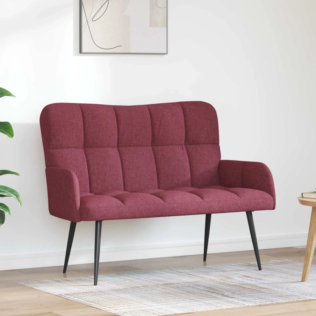 Sofa a Due Posti Rosso vino 115 x 61 x 87 cm Tessuto