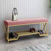 scarpiera Glamour Panca per Scarpe in Velluto Grigio con Organizer per riporre Gli Oggetti - Lussuoso Pouf per Ingresso, Camera da Letto o ai Piedi del Letto - Dimensioni 100 cm