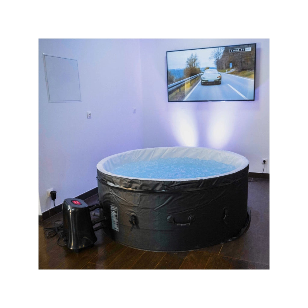 Ospazia Spa gonfiabile rotonda a 4 posti in schiuma - - Diametro: 180 cm - Filtro e copertura inclusi