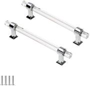 Maniglie per cassetti a manubrio moderno - 2 pezzi - Acrilico/Zinco - Distanza di apertura 320mm - Lunghezza 365mm - Altezza 36mm - Senza dito - Maniglie per mobili