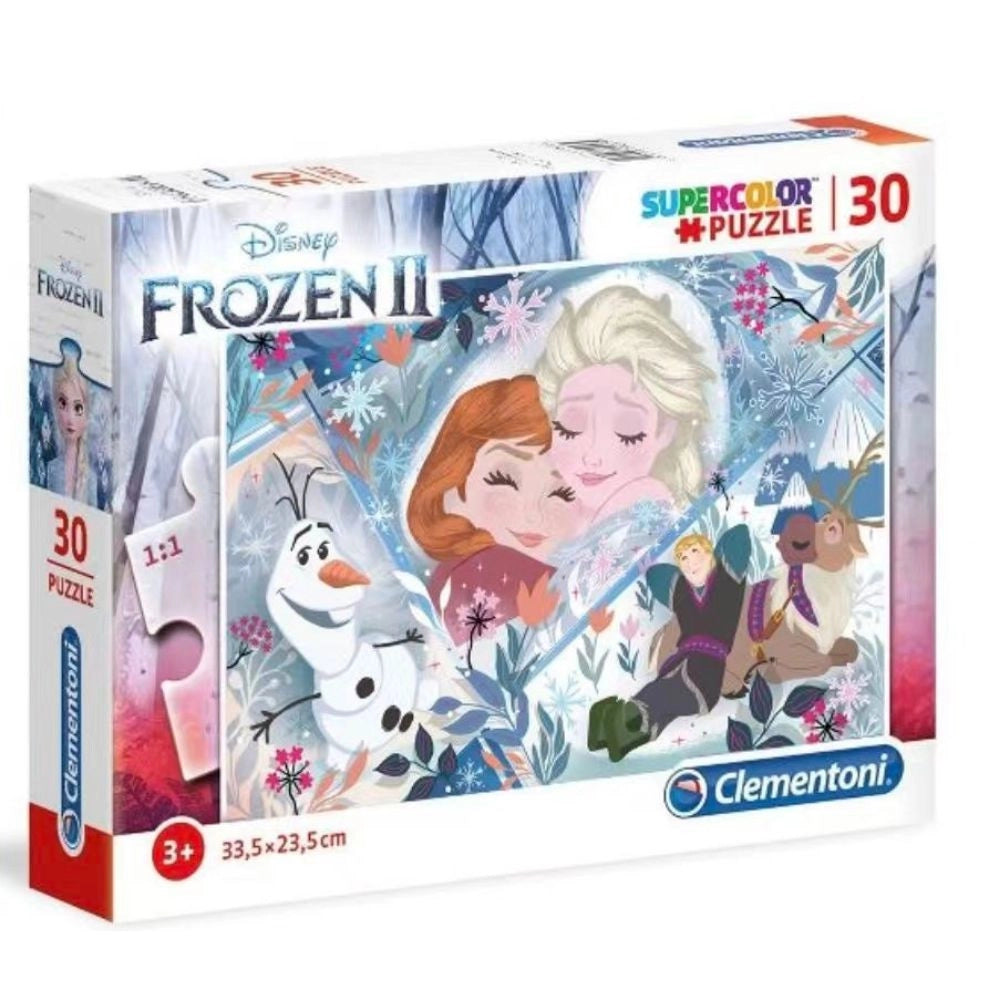 Trade Shop - Disney Supercolor Puzzle Frozen La Regina Di Ghiaccio Elsa Olaf Anna 30 Pezzi -