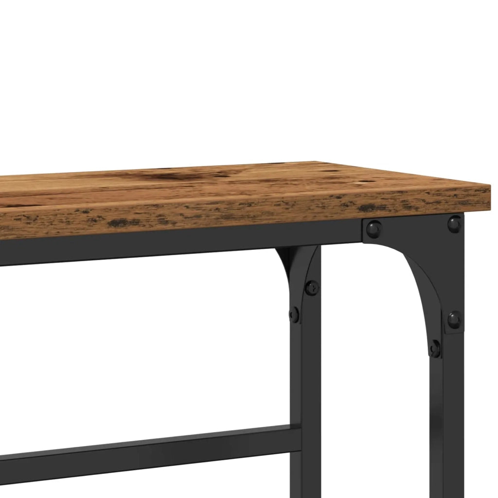 Table console Bois ancien 75 x 19,5 x 75 cm Bois d'ingénierie