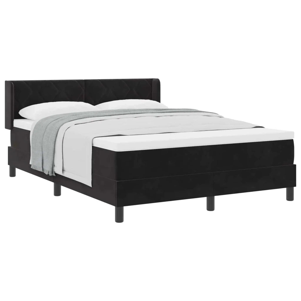 Letto a molle con materasso Nero 200 x 160 cm Poliestere 3341530