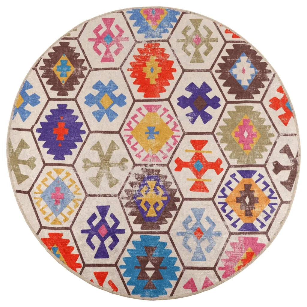 Tappeto Lavabile Multicolore Ø 120 cm 136584