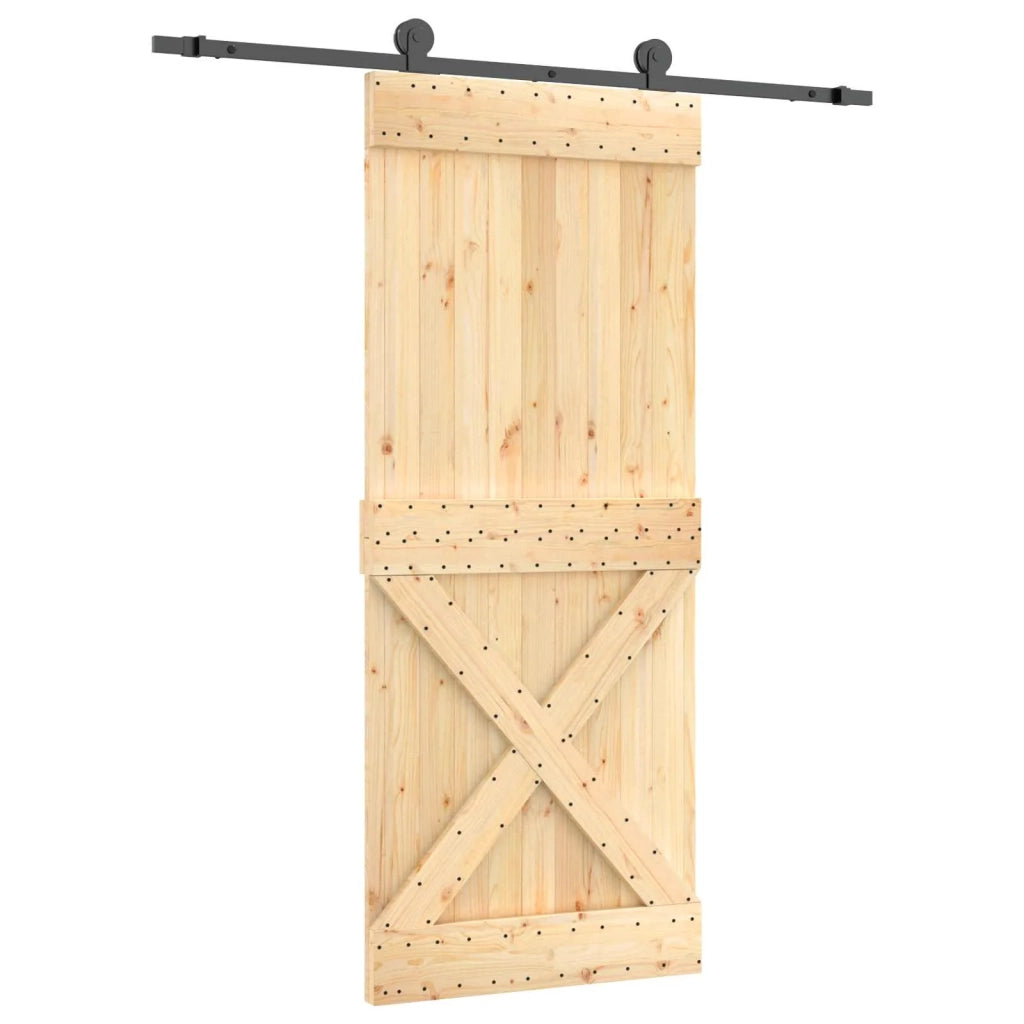 Porta scorrevole Naturale e Nero 85 x 210 cm 3444981