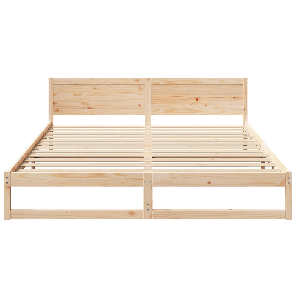 Struttura Letto Legno Naturale Legno Massello di Pino 180 x 200 cm