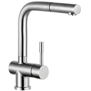 Miscelatore monocomando acciaio inox lavello canna alta estraibile squadro