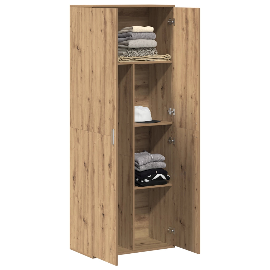 Highboard Rovere Lavorato a Mano 70x35x180 cm Legno Ingenerizzato