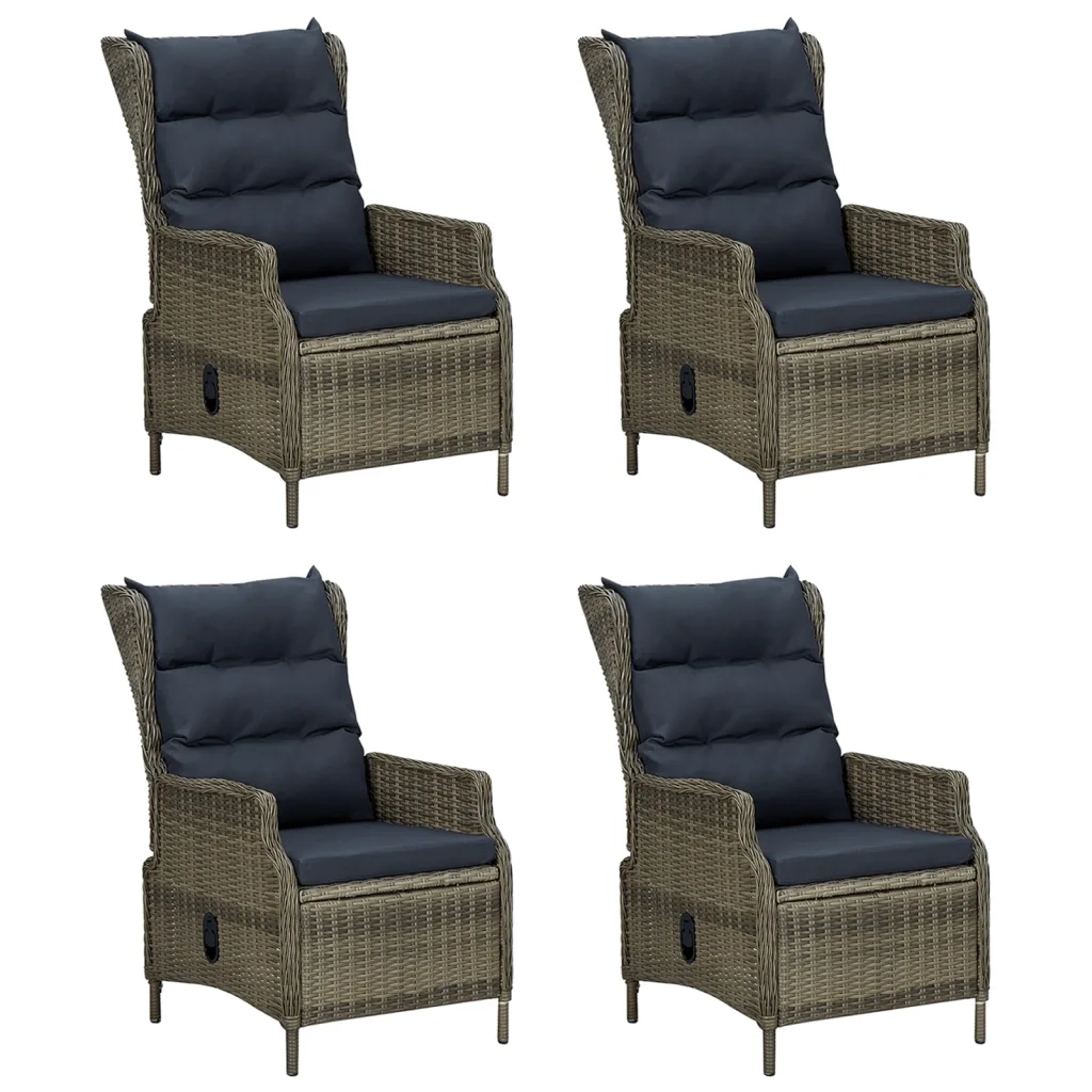 Set da Pranzo da Giardino 5 pz Marrone in Polyrattan cod mxl 43674