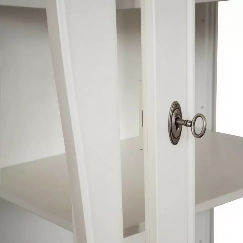 Vetrina sagomata 1 porta legno bianco 71x48x204 (3095) - Mobili 2G