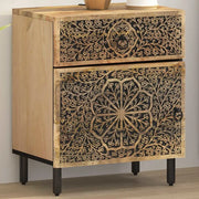 Comodino 50x33x60 cm in Legno Massello di Mango