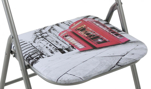 Sedia da Giardino Pieghevole Slim 44x45x79 h cm in Acciaio Londra