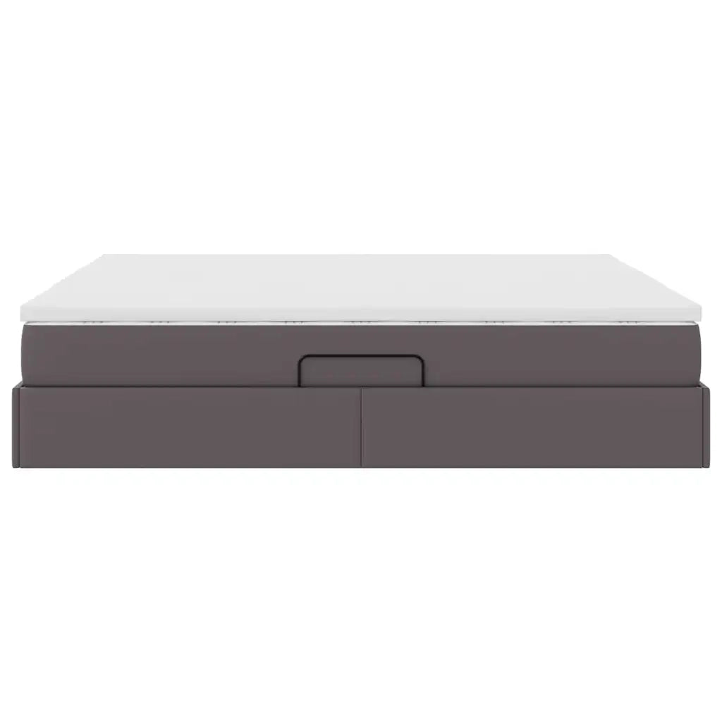 Letto con contenitore e materasso Grigio 160 x 200 cm
