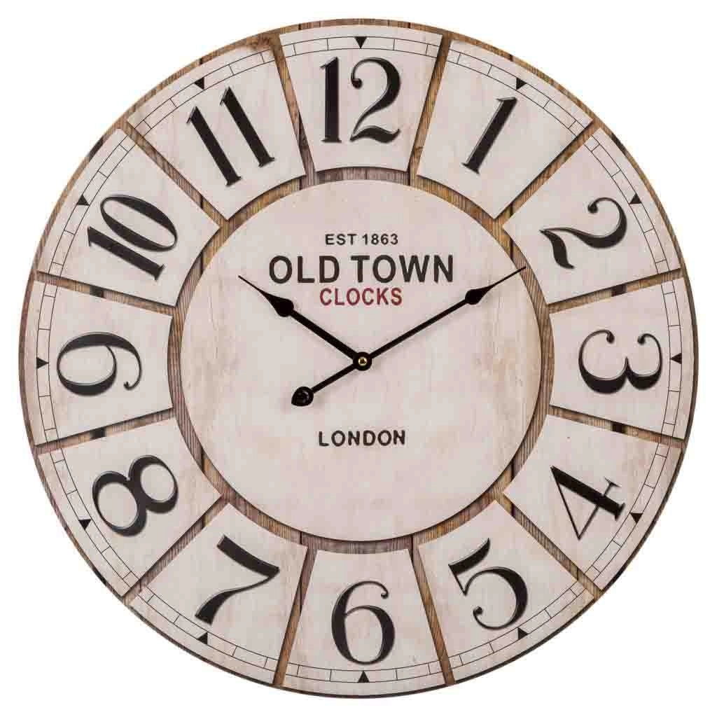 Orologio da parete in legno bianco d58x4,5h
