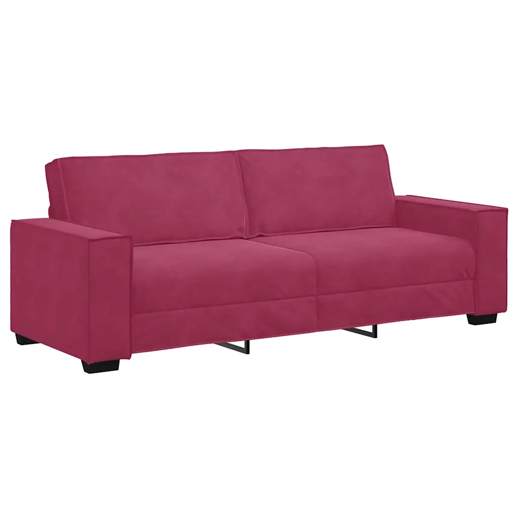 vidaXL Set di Divani 2 pz con Cuscini Rosso Vino in Velluto