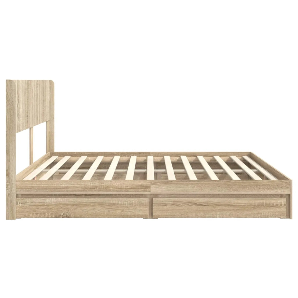 Struttura del letto con stoccaggio e testata Rovere Sonoma 3414361