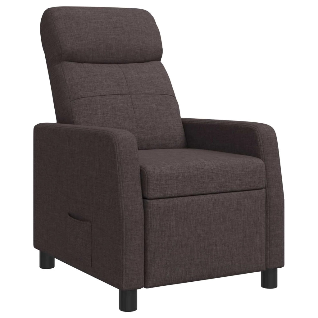 Divano Sedia-Poltrona reclinabile Marrone Scuro Tessuto 599277
