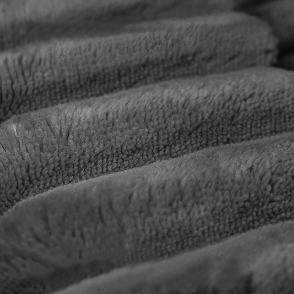 Divano chaise longue in velluto a coste grigio scuro