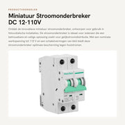 Dispositivo di Protezione Contromano - DC 12-110V - Soluzione di Sicurezza - 2-polare - 16A - Protezione affidabile - Per installazioni fotovoltaiche