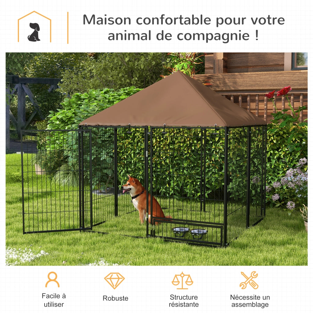 Chenil per Cani Esterno ¨C Zephmum ¨C Grigio Acciaio Oxford 90x120x110