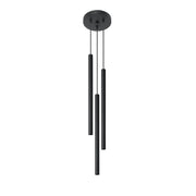 Lampada a sospensione Pastello verde oceano in acciaio nero 3x G9 LED 20x90cm