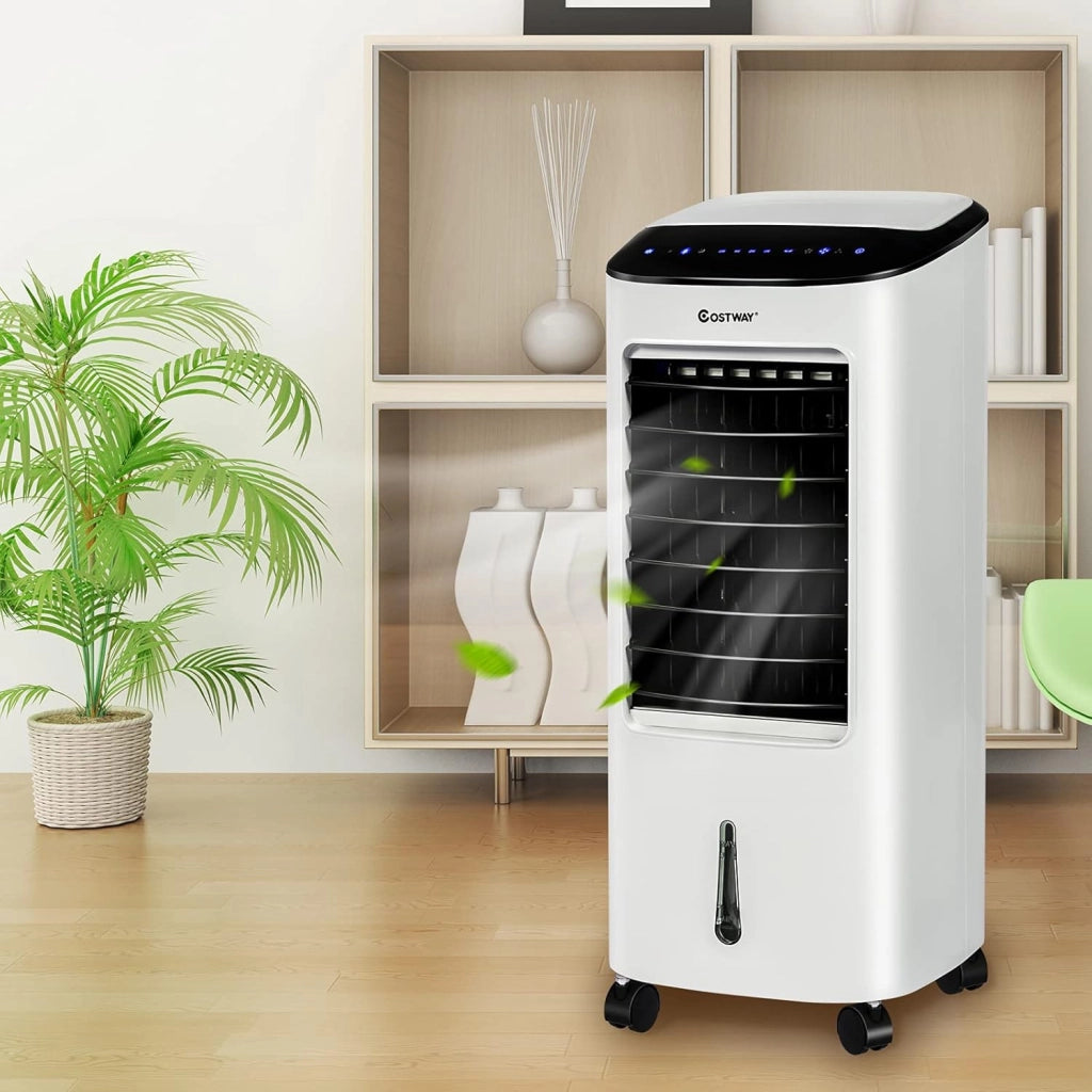 Condizionatore Portatile 4 in 1, Con Raffreddamento, Ventola, Umidificazione, Purificazione, Serbatoio dell’acqua di 7 L, 7,5 H Timer, Con Telecomando e Ruote