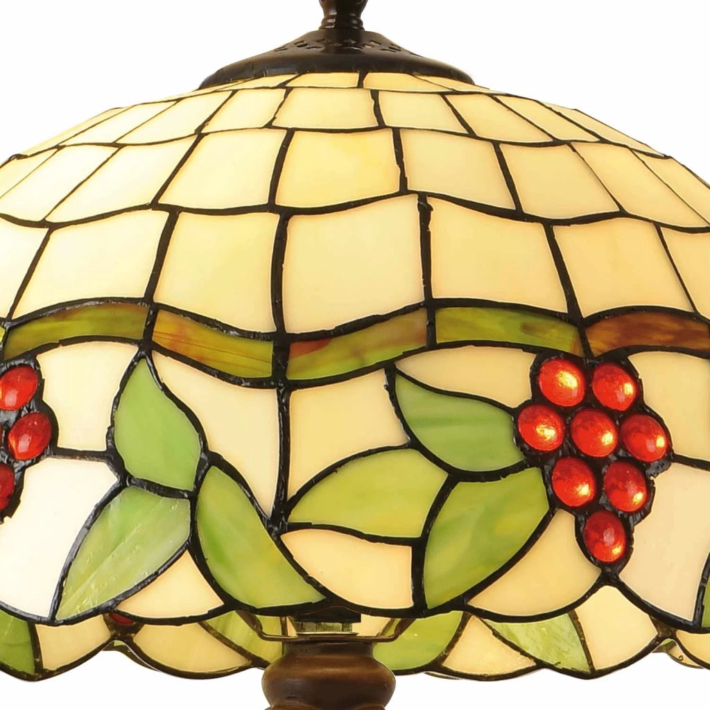 LÚZETE - LAMPADA DA TAVOLO 2 LUCI 40 CM TIFFANY UVA