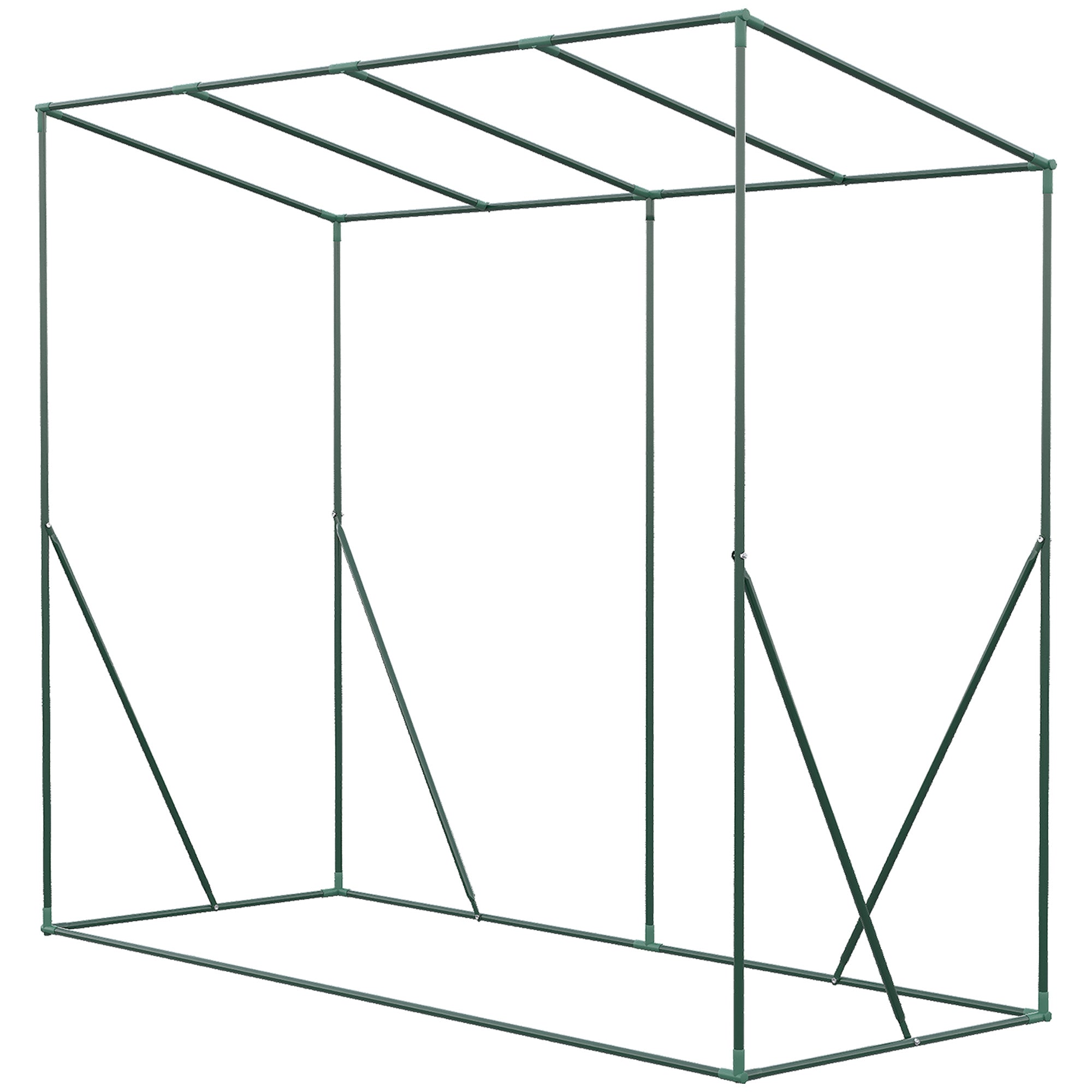 Serra da Giardino 200x77x148-169 cm 2 Finestre e Copertura Rinforzata in Acciaio e PE Verde