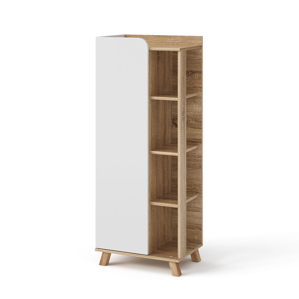 Vicco Mobiletto bagno Sonoma/Bianco 50 x 128 cm con anta e vani a giorno